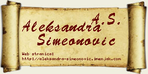 Aleksandra Simeonović vizit kartica